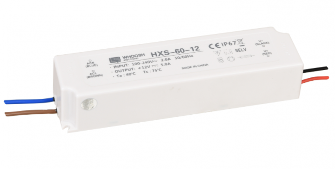 Conducteur en plastique imperméable du logement 60W 12V 5A LED d'alimentation d'énergie du signe IP67 de LED 0